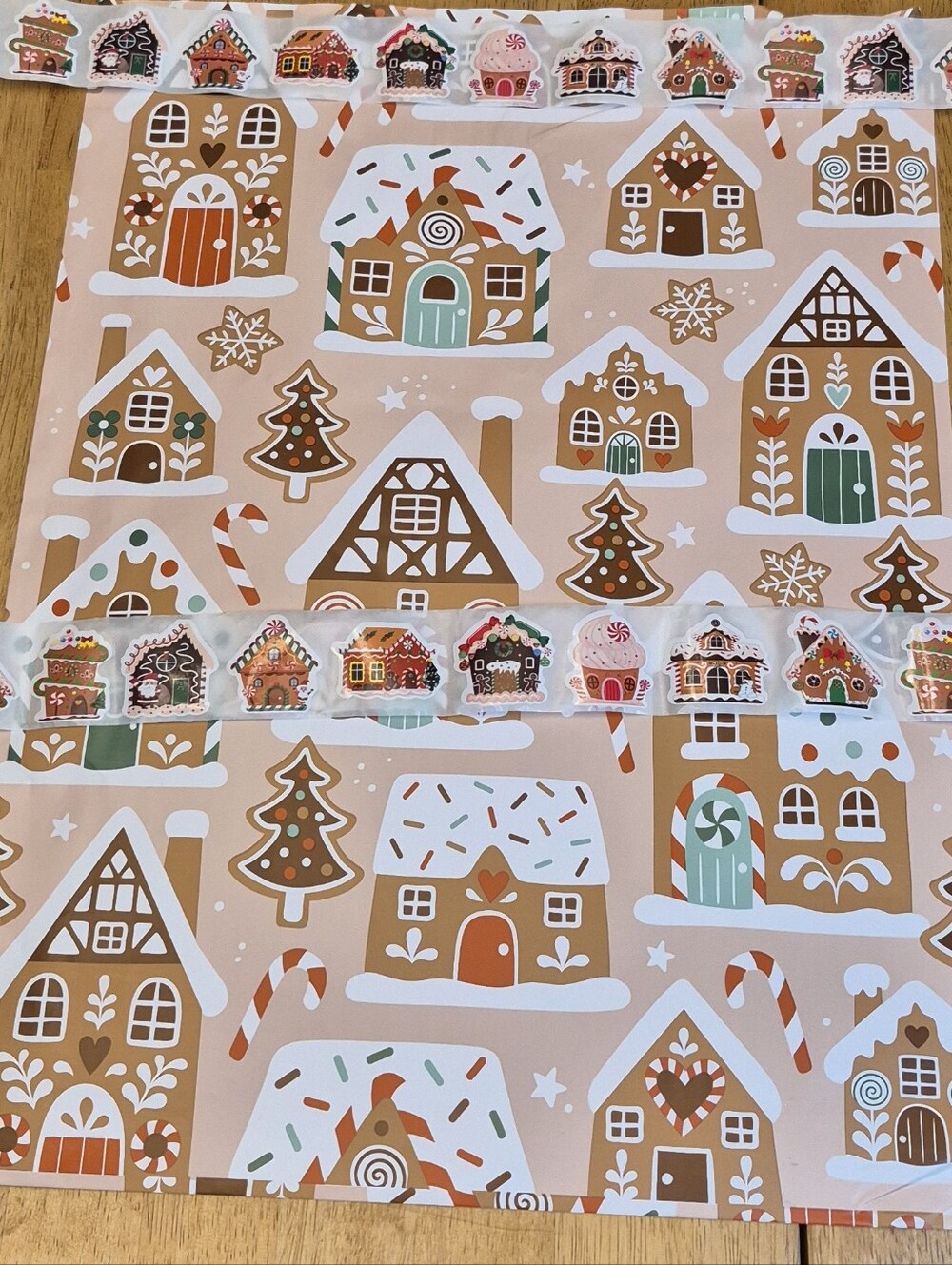 Poly Mailer SET 20 - 12x15.5 + 60 - Stickers Gingerbread House Christmas Holiday - Picture 2 of 3
